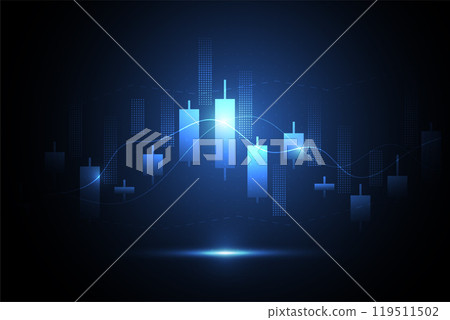 Business candle stick graph chart of stock market investment trading on white background design. Bullish point, Trend of graph. Vector illustration 119511502