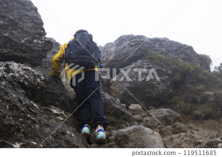 登山をする男の子 119511685