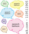 Handwritten colorful speech bubbles 119511905