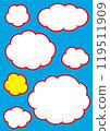 Smoky cloud-like speech bubble_red outline 119511909