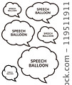 Cloud-like, puffy speech bubble 119511911
