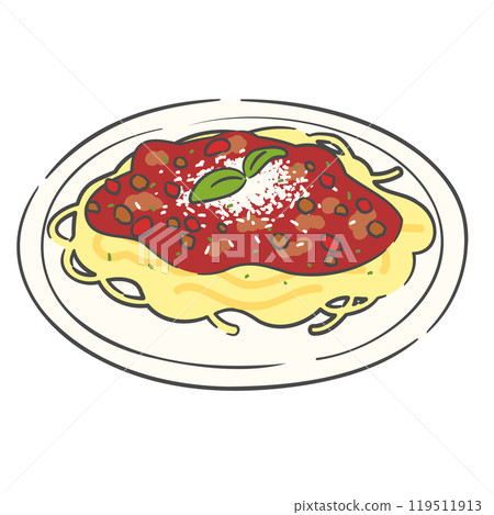 A drawing of spaghetti alla bolognese A drawing of spaghetti alla bolognese 119511913