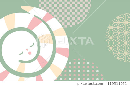 A cute Japanese-style hand-drawn background frame illustration material that can be used for New Year's Day and New Year's cards in 2025, the Year of the Snake A cute Japanese-style hand-drawn background frame illustration material that can be used for New Year's Day and New Year's cards in 2025, the Year of the Snake 119511951
