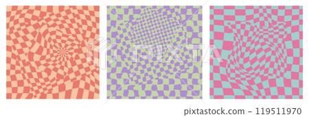 Psychedelic checkerboard poster 119511970