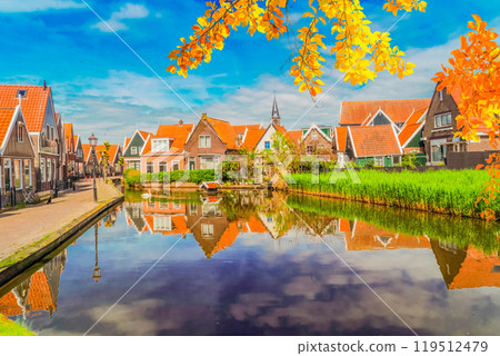 skyline of old town Zaanse Schans skyline of old town Zaanse Schans 119512479