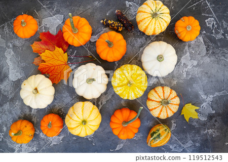 Halloween scene on orange background 119512543