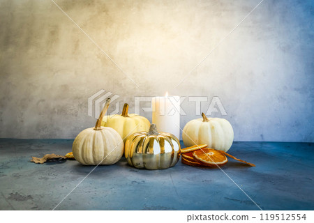 pumpkin on table pumpkin on table 119512554