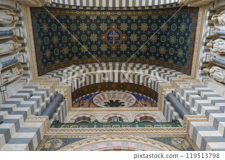 Marseille, France - March 25, 2024: View of the Cathedral Sainte-Marie-Majeure de Marseille or de la 119513798