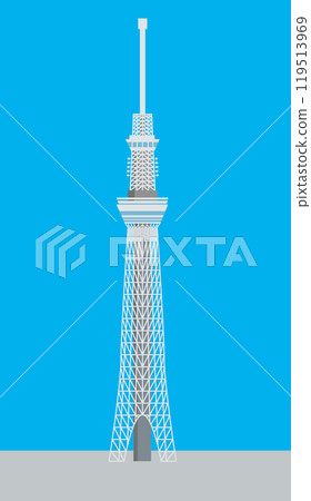 Illustration of Tokyo Skytree in Japan, tourist attraction, vector data Illustration of Tokyo Skytree in Japan, tourist attraction, vector data 119513969