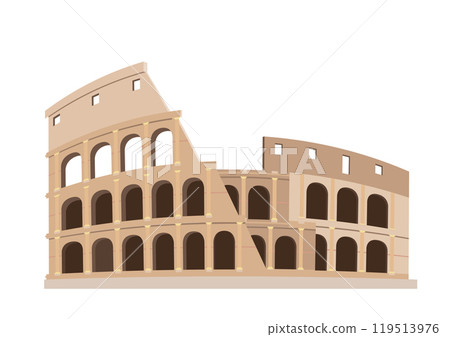 羅馬競技場、羅馬競技場寺廟插圖世界遺產、旅遊勝地白色背景向量數據 羅馬競技場、羅馬競技場寺廟插圖世界遺產、旅遊勝地白色背景向量數據 119513976