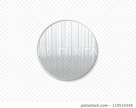 Vector illustration of corrugated glass round monochrome shape on transparent background. 119514348