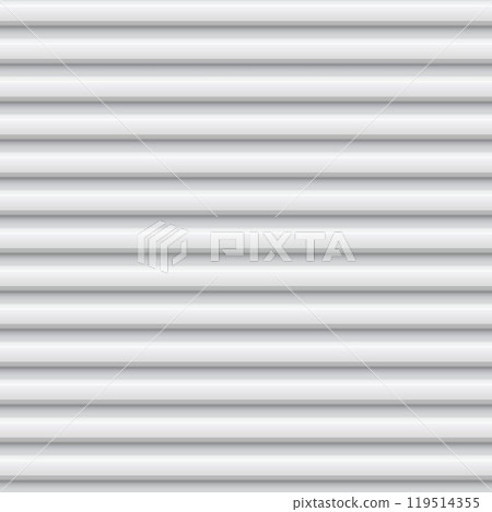 Corrugated metal profiled seamless texture vector background, white horizontal thin lines siding for roofing or fencing 119514355