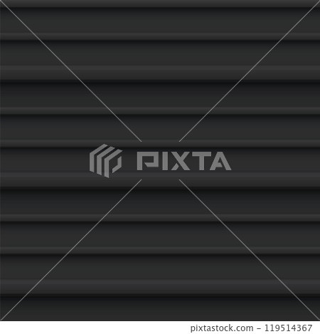 Corrugated metal profiled seamless texture with pattern vector background, black horizontal lines siding for roof, fence 119514367