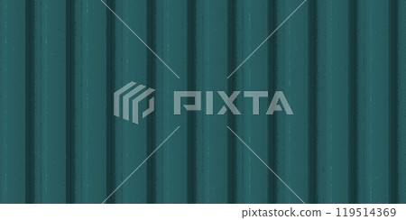 Corrugated metal profiled seamless texture vector background, green vertical lines steel siding for roofing or fencing 119514369