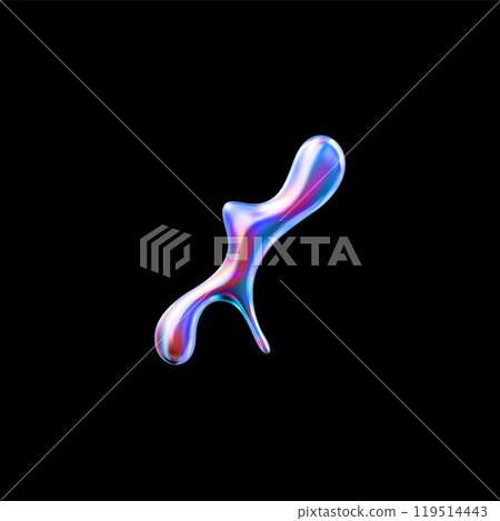 Illustration of liquid shape with gradient multicolored surface on isolated black background. Illustration of liquid shape with gradient multicolored surface on isolated black background. 119514443