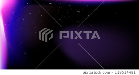Realistic light leak overlay on black background, blue purple old film flare vector effect, iridescent shapes texture 119514481