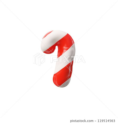 Realistic inflated balloon striped candy cane with red and white stripes, vector 3D decoration for Christmas New year Realistic inflated balloon striped candy cane with red and white stripes, vector 3D decoration for Christmas New year 119514563