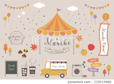 Marche illustration frame design_Autumn 119514860