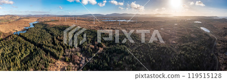 View of the beautiful Lake Namanlagh close to Bonny Glen in County Donegal - Ireland. 119515128