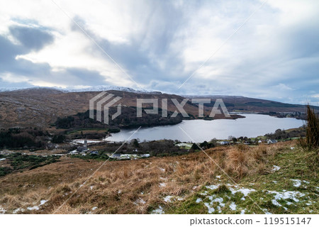 Poisen Glen next to Mount Errigal, the highest mountain in Donegal - Ireland. 119515147