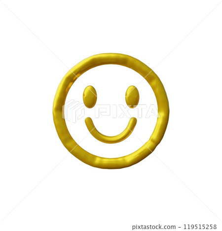 Vector 3D illustration of an inflated figure in the form of a smiling emoticon. 119515258