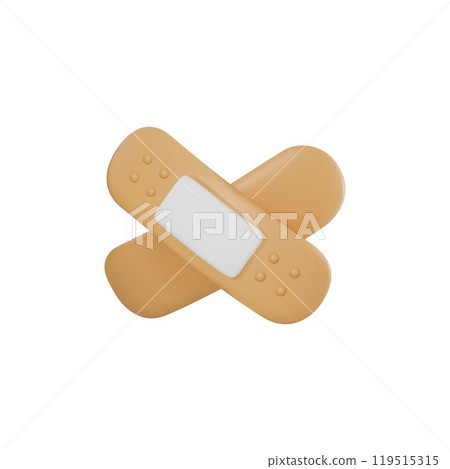 Vector 3d illustration with the image of medical adhesive plaster on an isolated white background. 119515315