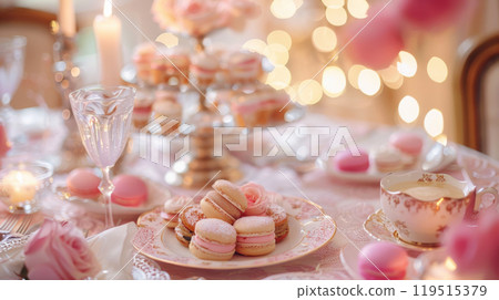 Generative ai illustration of a Christmas or New year table 119515379