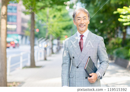 Senior businessman with a notebook Senior businessman with a notebook 119515392