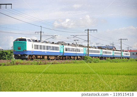 信越本線 宮內前川 JR 東日本 485 系列 R27 編組(新潟)北越 信越本線 宮內前川 JR 東日本 485 系列 R27 編組(新潟)北越 119515418