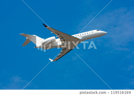 Private plane taking off and gear-up 119516169