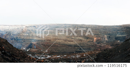 Panorama of a large coal quarry 119516175