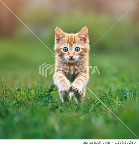 草原上奔跑的小可愛貓2 119516280