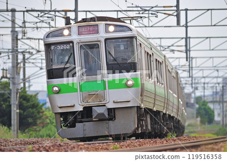 函館本線白石苗房 JR 北海道 721 系 F-3202 編組(札幌)機場 函館本線白石苗房 JR 北海道 721 系 F-3202 編組(札幌)機場 119516358