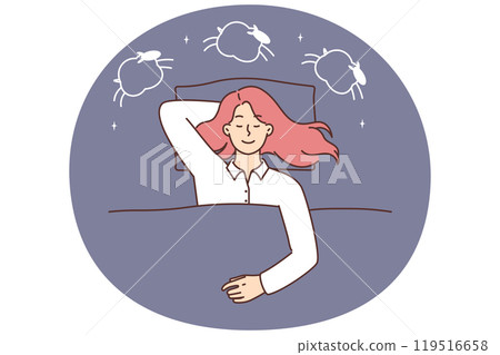 Sleeping woman vector illustration Sleeping woman vector illustration 119516658