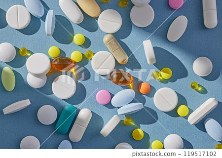 various colorful pills 119517102