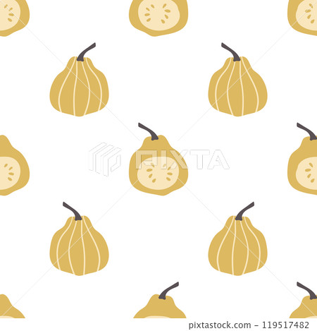 Whole and half pumpkins seamless pattern Whole and half pumpkins seamless pattern 119517482