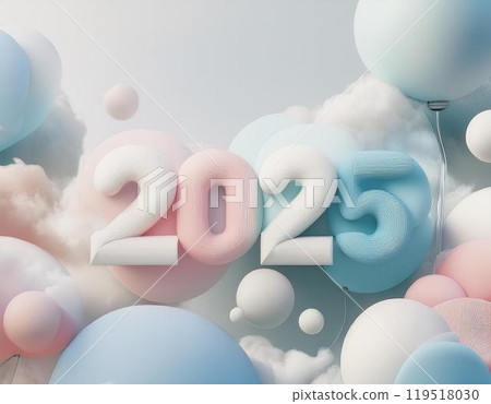 使用 2025 年的新年賀卡圖像 119518030