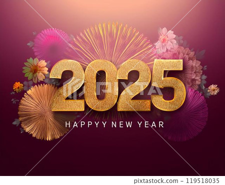 使用 2025 年的新年賀卡圖像 119518035