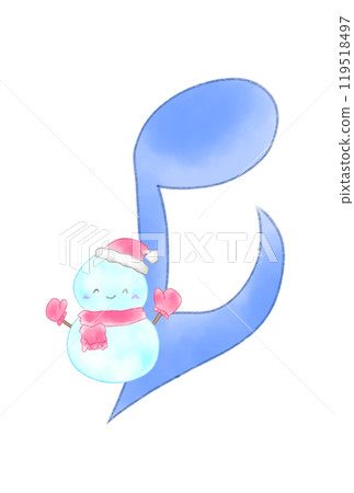 Musical note with a snowman Musical note with a snowman 119518497