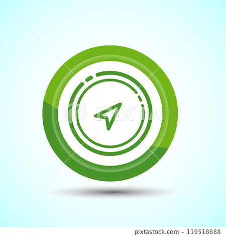 Compass icon design illustration, Navigation sign symbol for apps and websites, Button Design 119518688