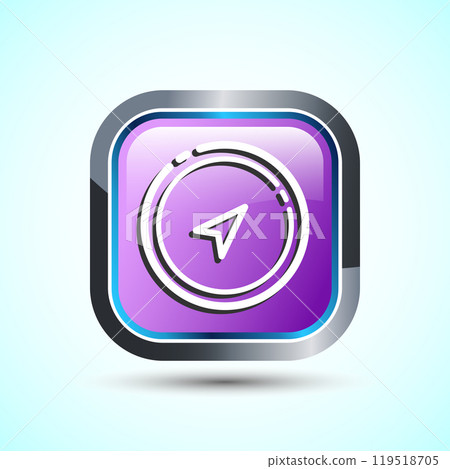 Compass icon design illustration, Navigation sign symbol for apps and websites, Button Design 119518705