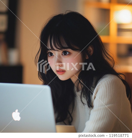 A woman working 119518771