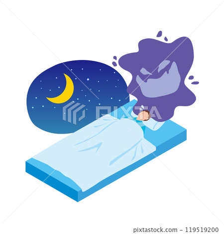 Sleeping man having a nightmare Sleeping man having a nightmare 119519200