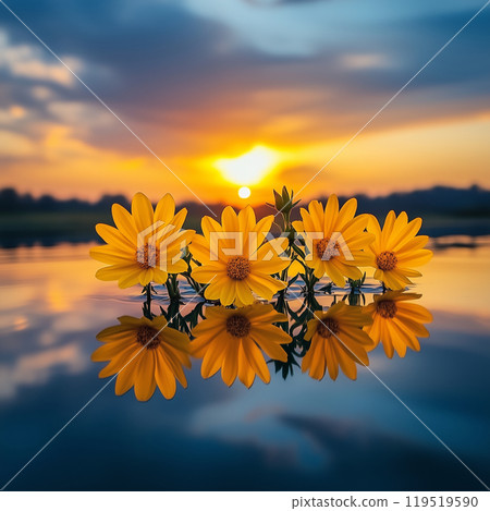 Flowers on the water surface 119519590