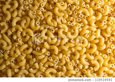 Uncooked Chifferi Rigati Pasta Background Uncooked Chifferi Rigati Pasta Background 119519591