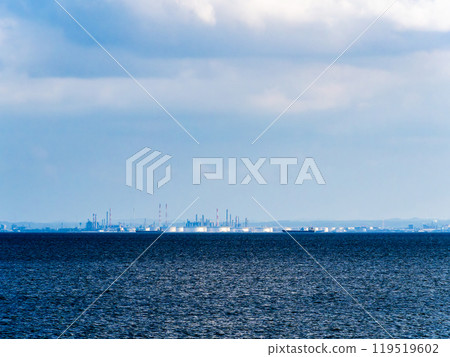 View of the petrochemical complex in the Goi area from the sea 119519602