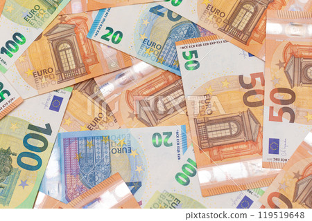 Different Euro Banknotes Money Background Different Euro Banknotes Money Background 119519648