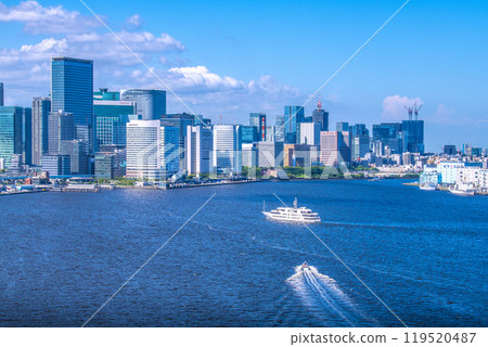 Tokyo cityscape in Japan, overlooking Shinbashi, Shiodome, Takeshiba, etc. = 13th 119520487