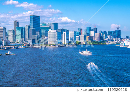 日本東京城市景觀，俯瞰新橋、汐留、竹芝等 = 13 119520628