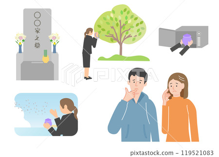 一對夫婦擔心他們葬禮的形式。 一對夫婦擔心他們葬禮的形式。 119521083